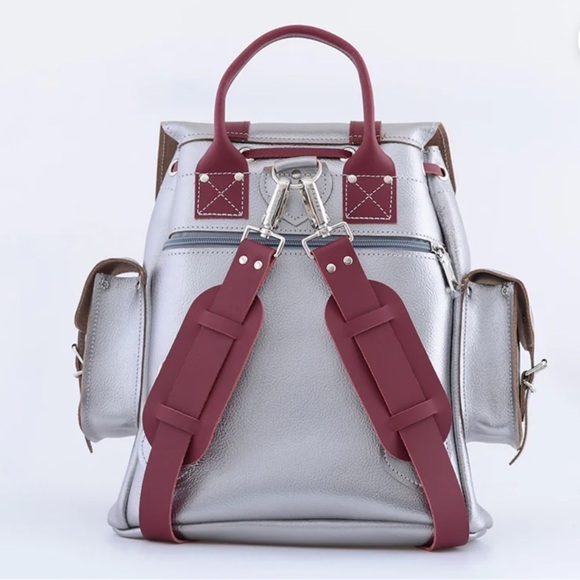 GRAFEA White Leather Backpack with Brown Trim main image 15